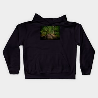 Bridge Over The Woodland River Kids Hoodie